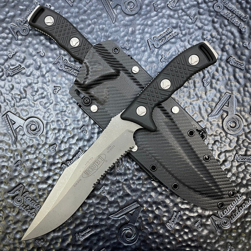 Microtech Arbiter Apocalyptic Part Serrated Fixed Blade Knife 104-11ap 