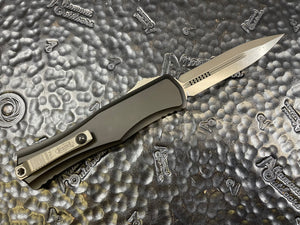 Microtech 1702-10AP Hera II Apocalyptic D/E Dagger Blade, Black Aluminum Handles