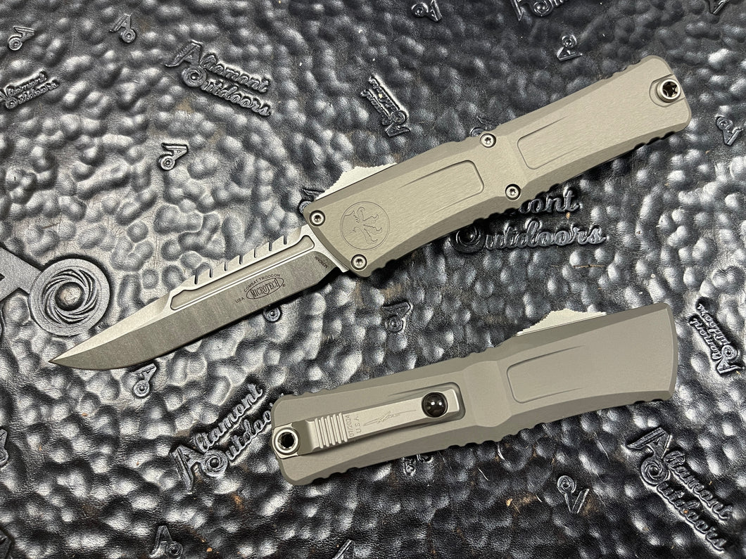 Microtech Combat Troodon Interceptor GEN III Natural Clear  D/E Stonewashed Signature Series 1217-10NCS