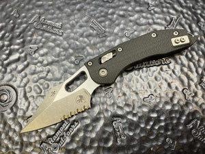 Microtech 169RL-11APFLGTBK Stiitch Ram-Lok - Black Fluted G-10 Handle - Apoc Part Serrated Blade