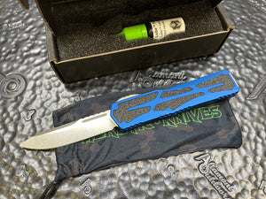 Pre-Owned Heretic Knives Colossus Stonewashed S/E, Blue handle, Standard Clip & Hardware POH039-2A-BLU