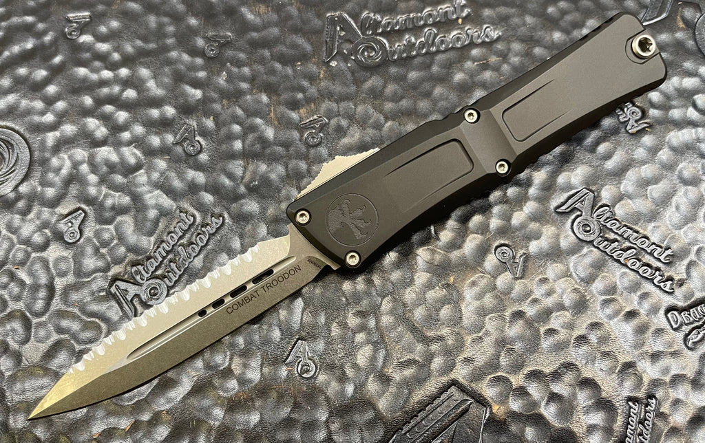 Microtech Models Size Microtech Combat Troodon GEN III D/E Stonewashed FULL Serrated 1142-12 ...