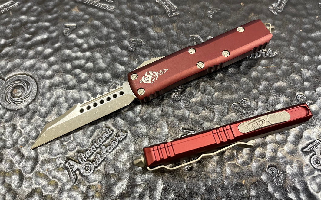 Microtech UTX-85 Red Merlot Warhound Standard Apoc 719W-10APMRS