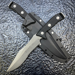 Microtech Arbiter Apocalyptic Part Serrated Fixed Blade Knife 104-11AP
