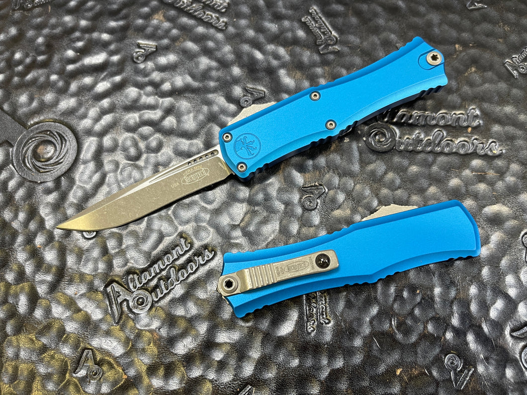 Microtech Hera II Mini - Blue Handle, Apocalyptic Recurve 1705M-10APBL