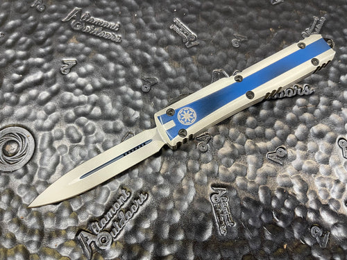 Microtech Ultratech Clone Trooper D/E Auto Knife Blue/White 122-1CO