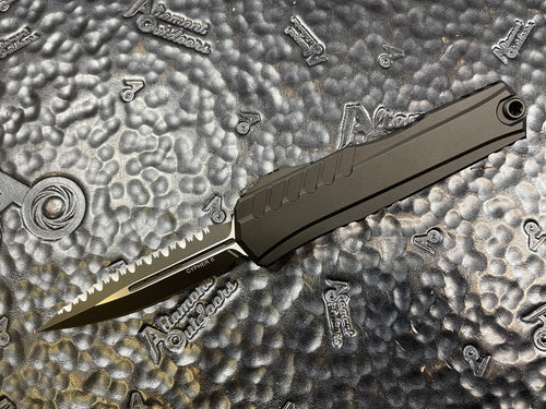 Microtech Cypher II Black Tactical D/E Full Serrated Black 1242-3T