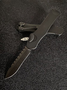 Heretic Knives Hydra DLC Recurve Blade , Tactical Black Handle  H008-6A-T