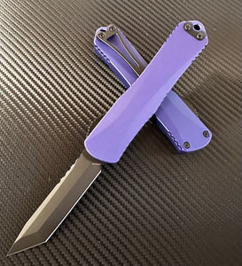 Heretic Knives Manticore E DLC TANTO,  Purple Handle, Black Hardware H027-6A-PU