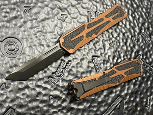 Heretic Knives Colossus DLC T/E,  Root Beer handle, Black Clip & Hardware H040-6A-RB