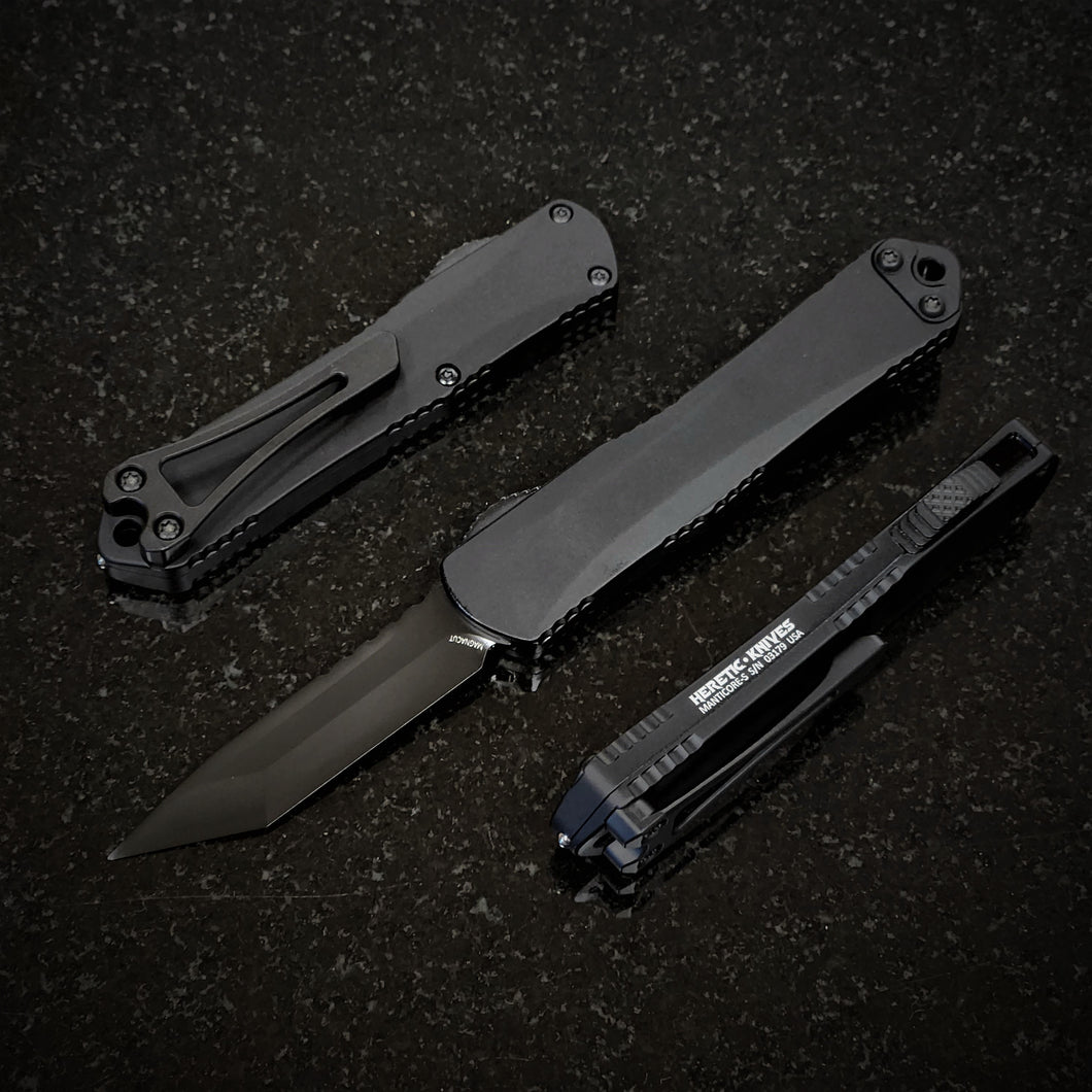Heretic Knives Manticore S DLC Tanto, Black Handle and Hardware H023-6A-T