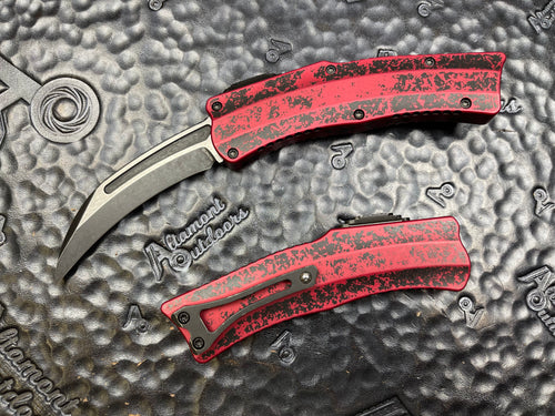 Heretic Knives Roc - S/E Curved Two-Tone Battle Black Blade, Breakthrough Red Handle H060-14A-BRKRED