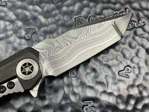 Heretic Knives Custom V3 Wraith Manual Flipper TANTO DLC Titanium and Vegas Forged Wood Grain San Mai