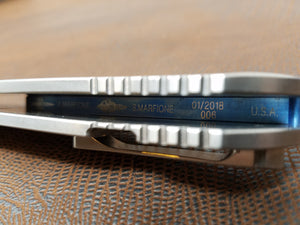 Marfione Custom Warhound Folder M390 Blue Ti Hardware