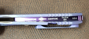 Marfione Custom Warhound Folder DLC Two-Tone Apoc Purple Haze Bark Ti