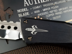 Marfione Custom Combat Troodon Hellhound Mirror Polished Copper Ring Hardware