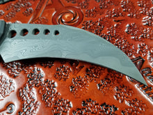Marfione Custom Hawk Automatic Knife Stingray Skin CTS-XHP Core Damascus