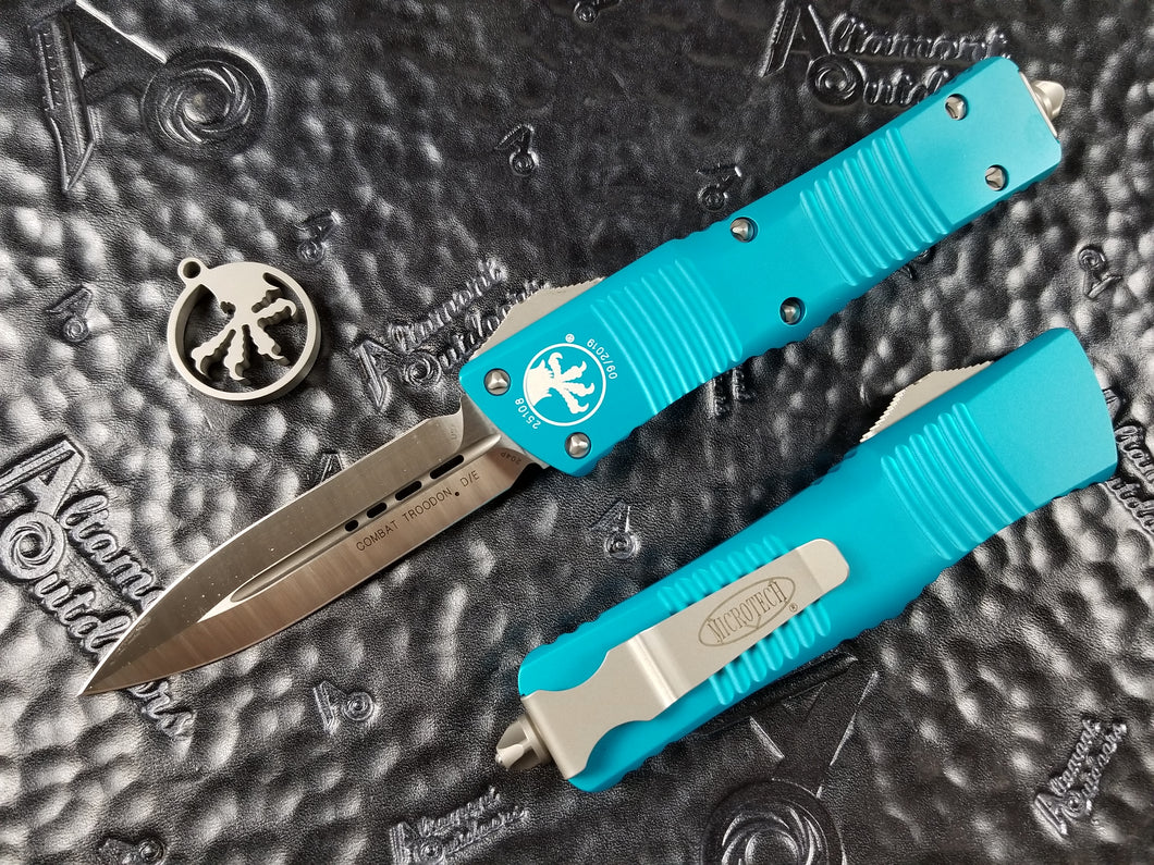 Microtech Combat Troodon D/E Turquoise Satin 142-4TQ