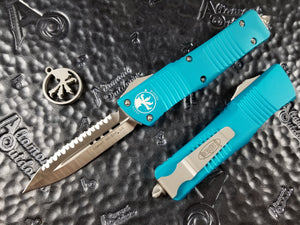 Microtech Combat Troodon D/E Full Serrated Satin Turquoise 142-6TQ