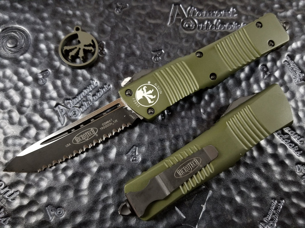 Microtech Combat Troodon T/E Full Serrated OD Green 144-3OD Tanto