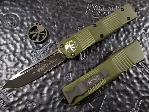 Microtech Combat Troodon T/E OD Green Part Serrated 144-2OD Tanto