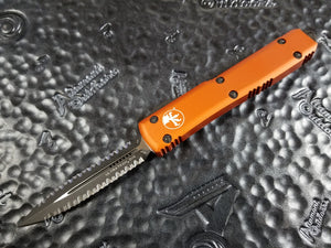 Microtech Ultratech 122-D3OR Orange Double Edge Full Serrated both sides (Double Double)