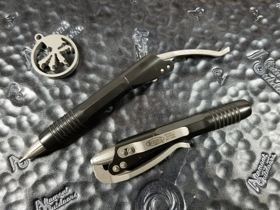 Microtech Siphon II Pen Black with Apocalyptic Hardware
