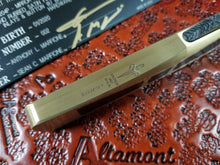 Marfione Custom Combat Troodon Hellhound Brass Handle Mirror Polished Carbon Fiber Inlay & Button Bronze Ring Ti Hardware