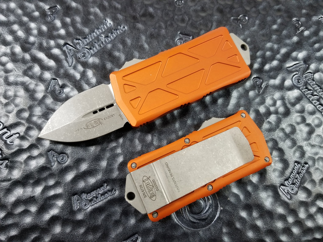 Microtech Exocet Dagger Apocalyptic Orange 157-10APOR California Legal OTF Automatic Knife Money Clip