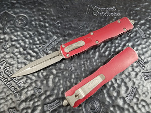 Microtech Dirac Delta Red Distressed Stonewashed 227-10DRD