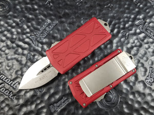 Microtech Exocet Dagger Stonewashed RED 157-10RD California Legal OTF Automatic Knife Money Clip