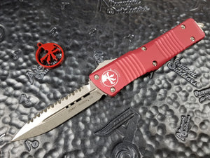 Microtech Combat Troodon D/E Full Serrated Red Stonewash 142-12RD