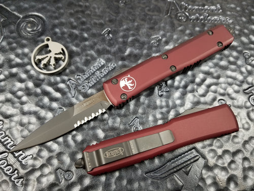 Microtech Ultratech Bayonet Merlot Red Part Serrated P/S 120-2MR