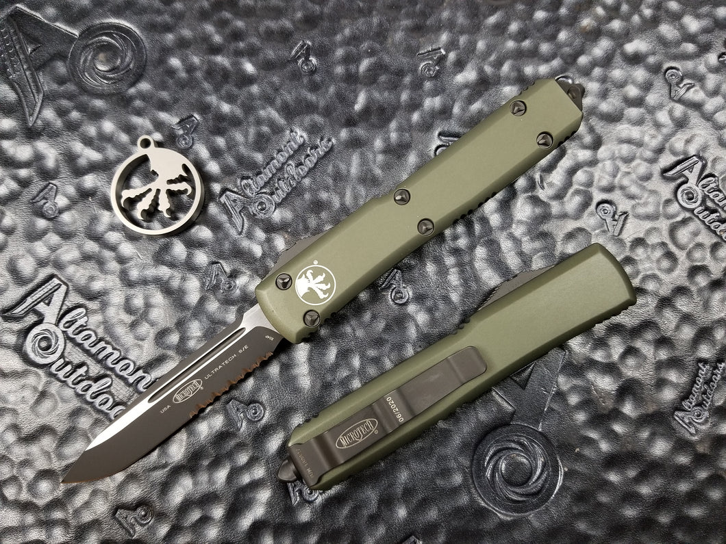 Microtech Ultratech S/E Partial Serrated OD Green 121-2OD