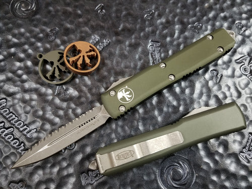 Microtech Ultratech OD Green D/E Apocalyptic Full Serrated 122-12APOD OTF