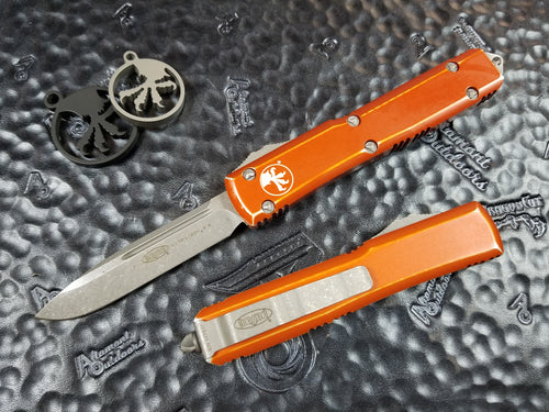 Microtech Ultratech S/E Stonewash Distressed Orange 121-10DOR