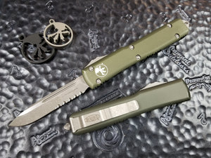 Microtech Ultratech S/E Apocalyptic Part Serrated OD Green 121-11APOD