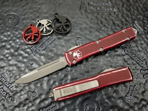 Microtech Ultratech S/E Merlot Red Distressed Standard Stonewashed 121-10DMR