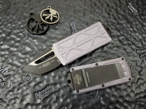 Microtech Exocet Tanto Gray 158-1GY California Legal OTF Automatic Knife Money Clip