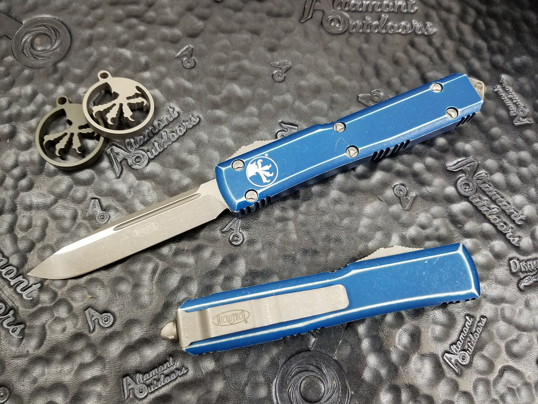 Microtech Ultratech S/E Apocalyptic Distressed Blue 121-10DBL