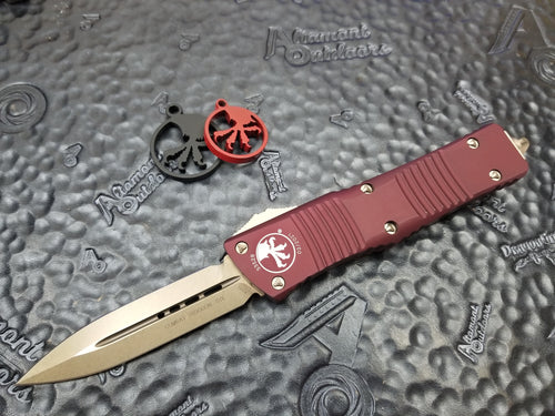 Microtech Combat Troodon D/E Bronze Merlot Red 142-13MR