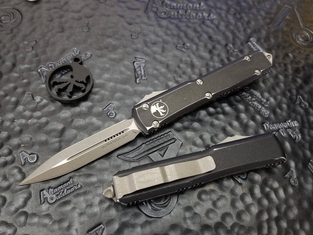 Microtech Ultratech D/E Apocalyptic Black Distressed 122-10DBK
