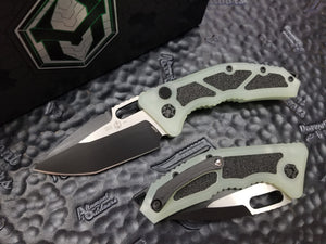 Heretic Knives MEDUSA Auto Jade Green G-10 Handle Two-Tone Tanto.  H011-10A-JADE