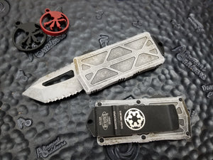 Microtech SANDTROOPER Exocet Tanto Full Serrated 158-3SA California Legal OTF Automatic Knife Money Clip