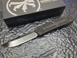 Microtech Scarab II DLC Shadow S/E Full Serrated 278-3DLCTSH  NON-FLUTED BLADE