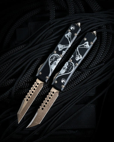 Microtech Ultratech Death Card Hound Set Hellhound and Warhound Apoc Bronze Standard 119-13SETDCS