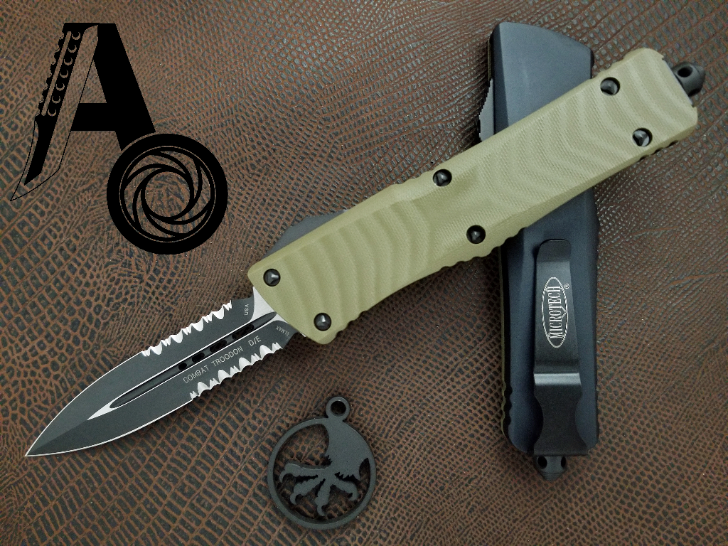 Microtech Combat Troodon D/E Part Serrated 142-2GTOD OD Green G10