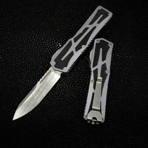 Heretic Knives Colossus Stonewashed S/E, Gray handle, Standard Clip & Hardware H039-2A-GRAY