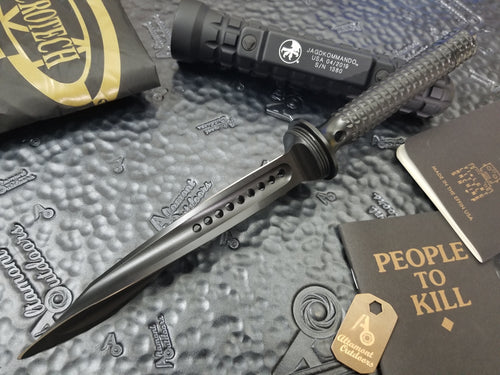 Microtech JAGDKOMMANDO Fixed Blade Black 105-1T    SHIPS TO YOU MONDAY OCT 25