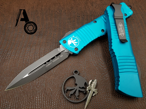 Microtech Combat Troodon Turquoise Standard D/E 142-1TQ Elmax